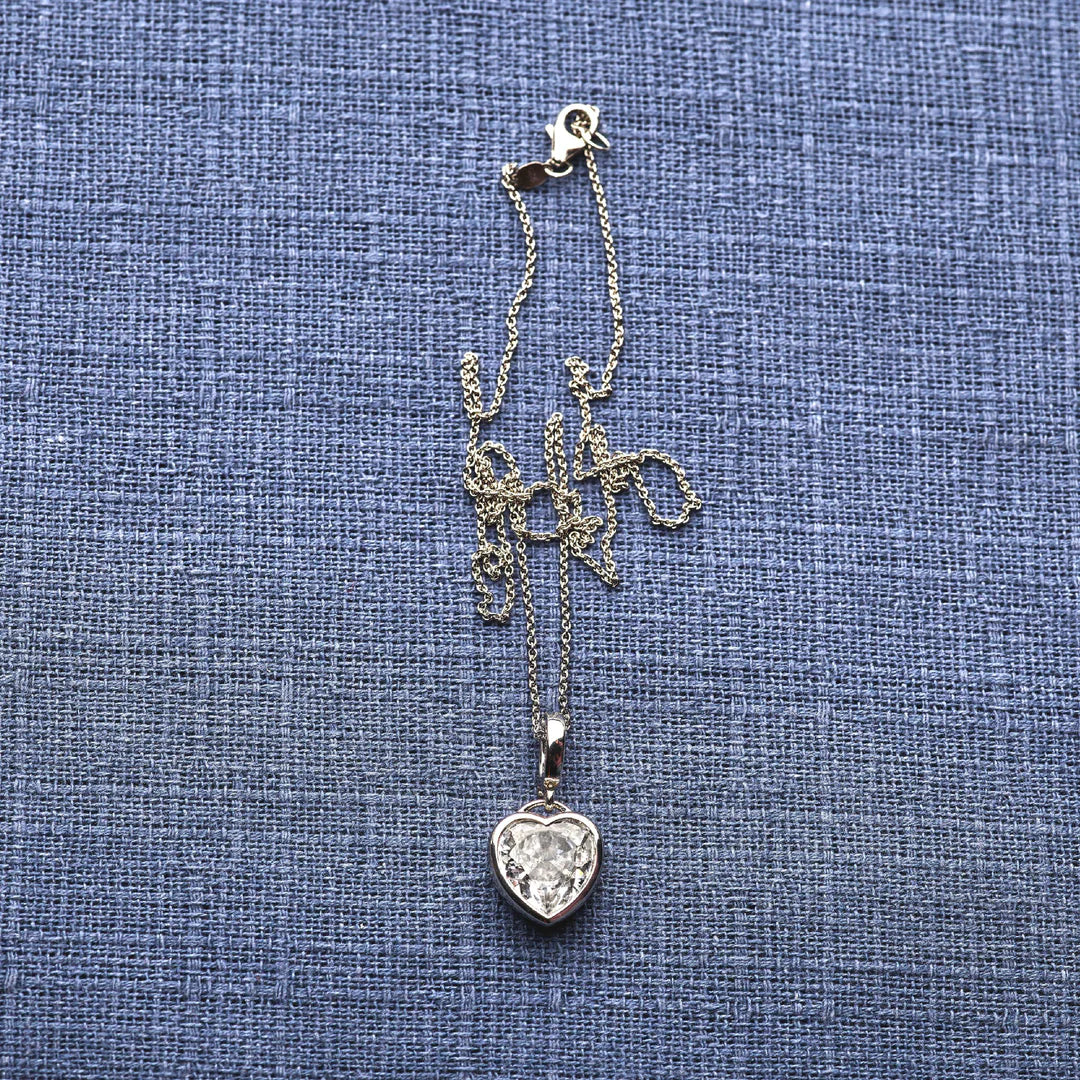 Cubic Zirconia Heart Pendant Necklace