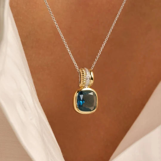 Blue Cushion Necklace