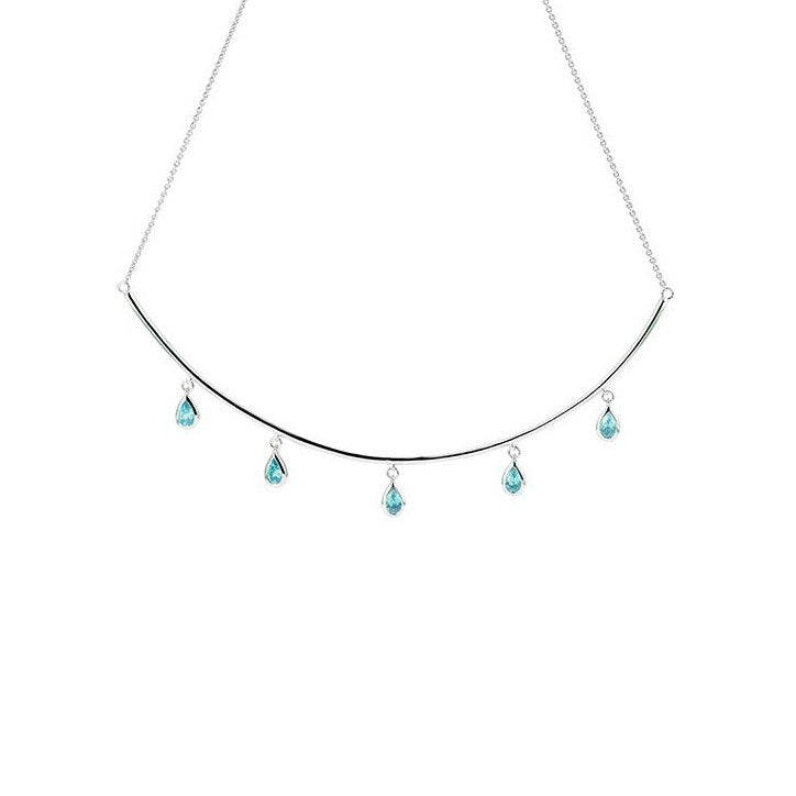 Curved Topaz Dangle Necklace
