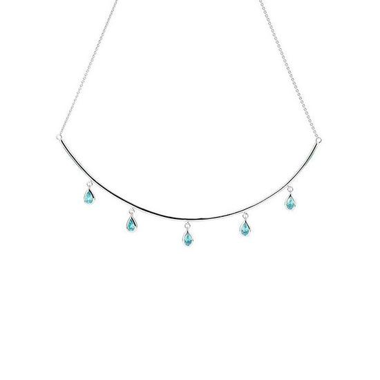 Curved Topaz Dangle Necklace