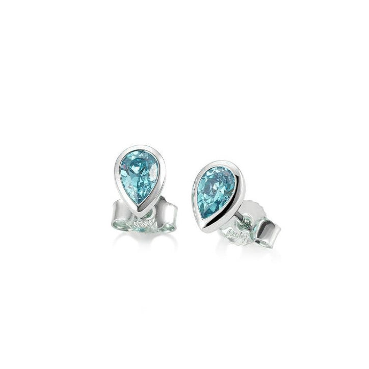 Pear Gemstone Bezel Stud