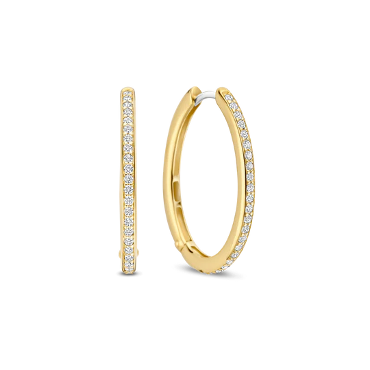 Cubic Zirconia Tennis Hoop Earrings