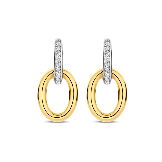 CZ Hinged Huggie with Gold Charm