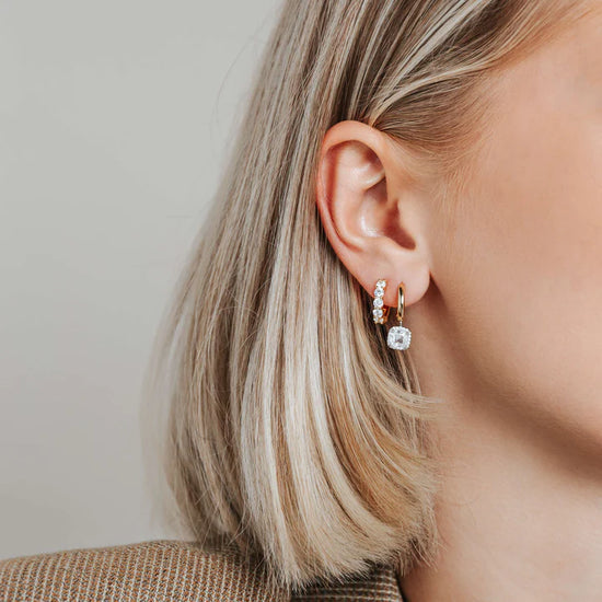 Cushion Halo Hoop Dangle