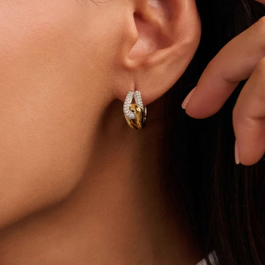 Connected Cubic Zirconia Hoops