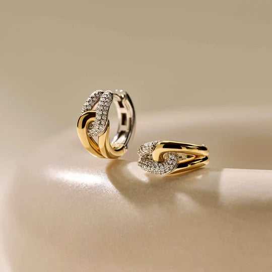 Connected Cubic Zirconia Hoops