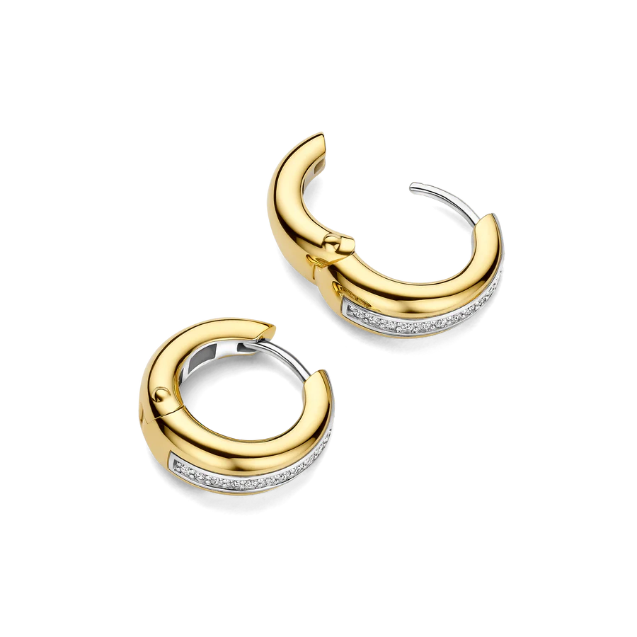 Tapered CZ Huggie Hoops