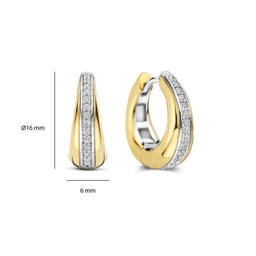 Tapered CZ Huggie Hoops