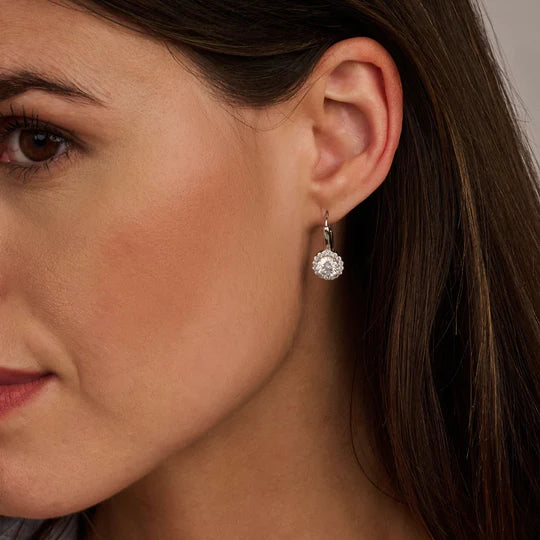 Cubic Zirconia Halo Dangles