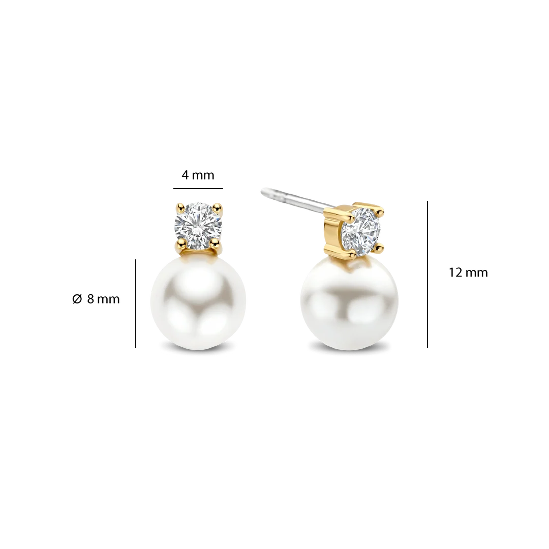 Classic Pearl CZ Post Earring