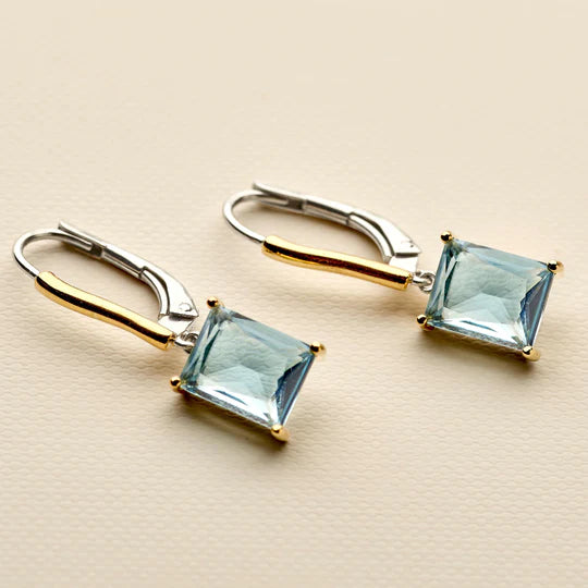 Cubic Zirconia Sky Blue Dangles