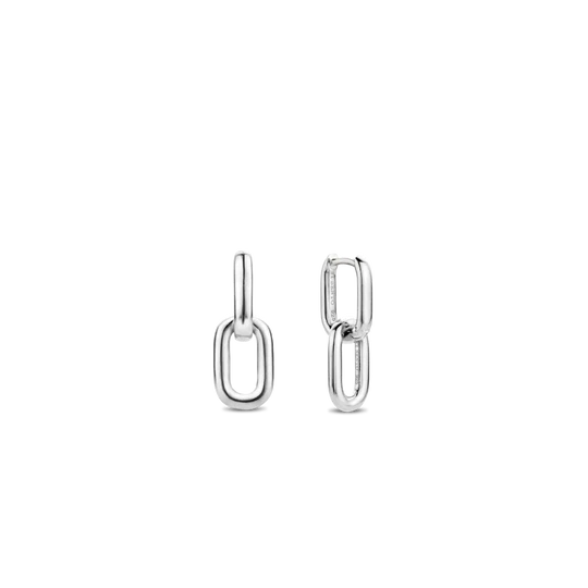 paperclip huggie dangle earrings