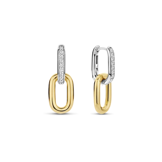 paperclip huggie dangle earrings