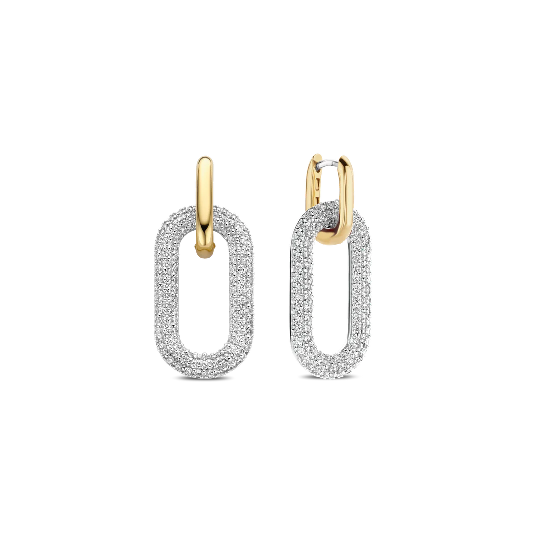 Paper Clip Cubic Zirconia Earrings