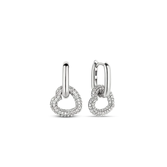 Cubic Zirconia Heart Earrings