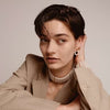 Pearl Drop Hoop Earrings