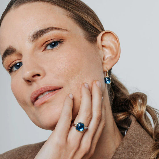 Blue CZ Cushion Drops