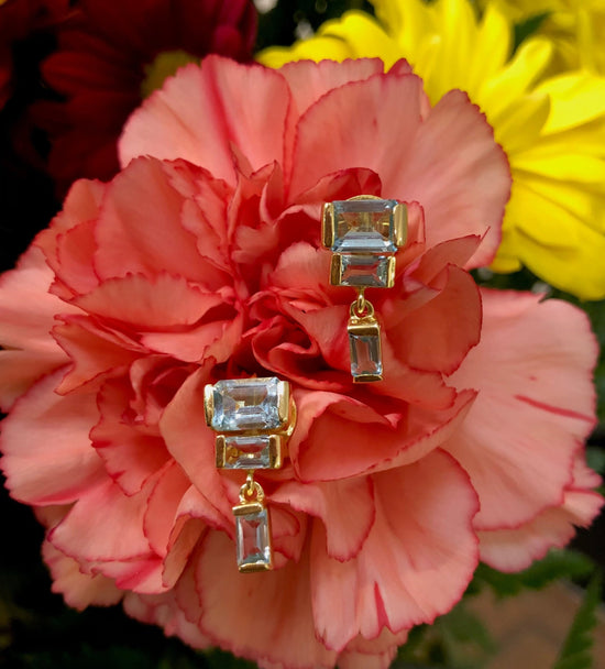 Blue Topaz Deco Earring
