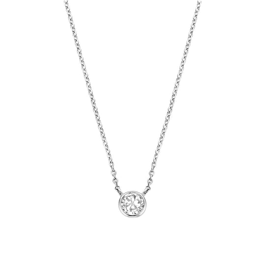 CZ Bezel Solitaire Necklace