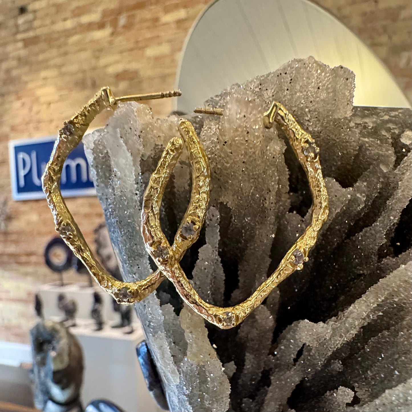 “Lava” Blue Topaz Hoops