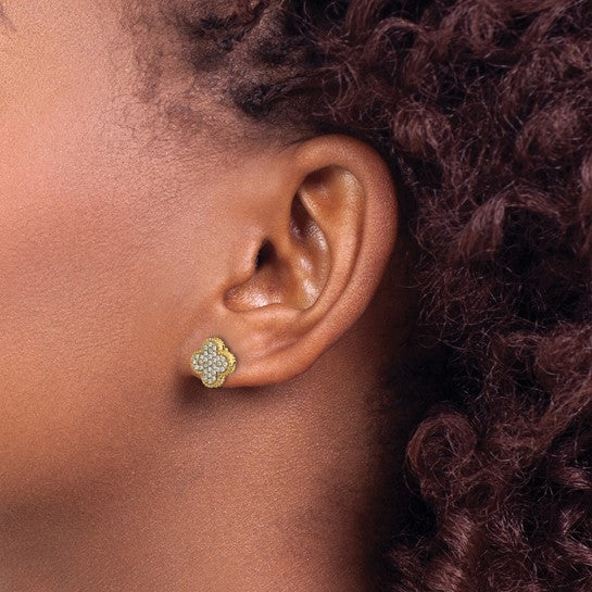 Diamond Quatrefoil Studs