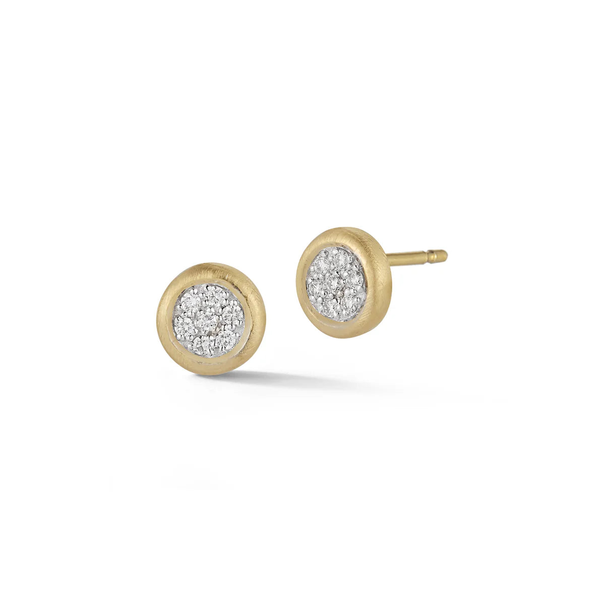 Matte Pavé Circle Studs