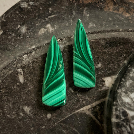 Teardrop Malachite Pair