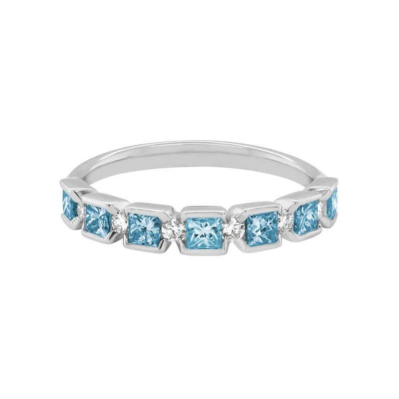 Blue Topaz and Diamond Band