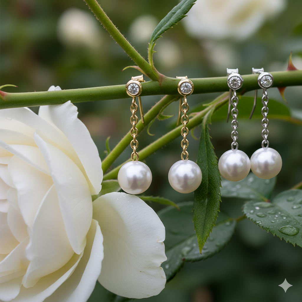 Diamond and Pearl Dangles