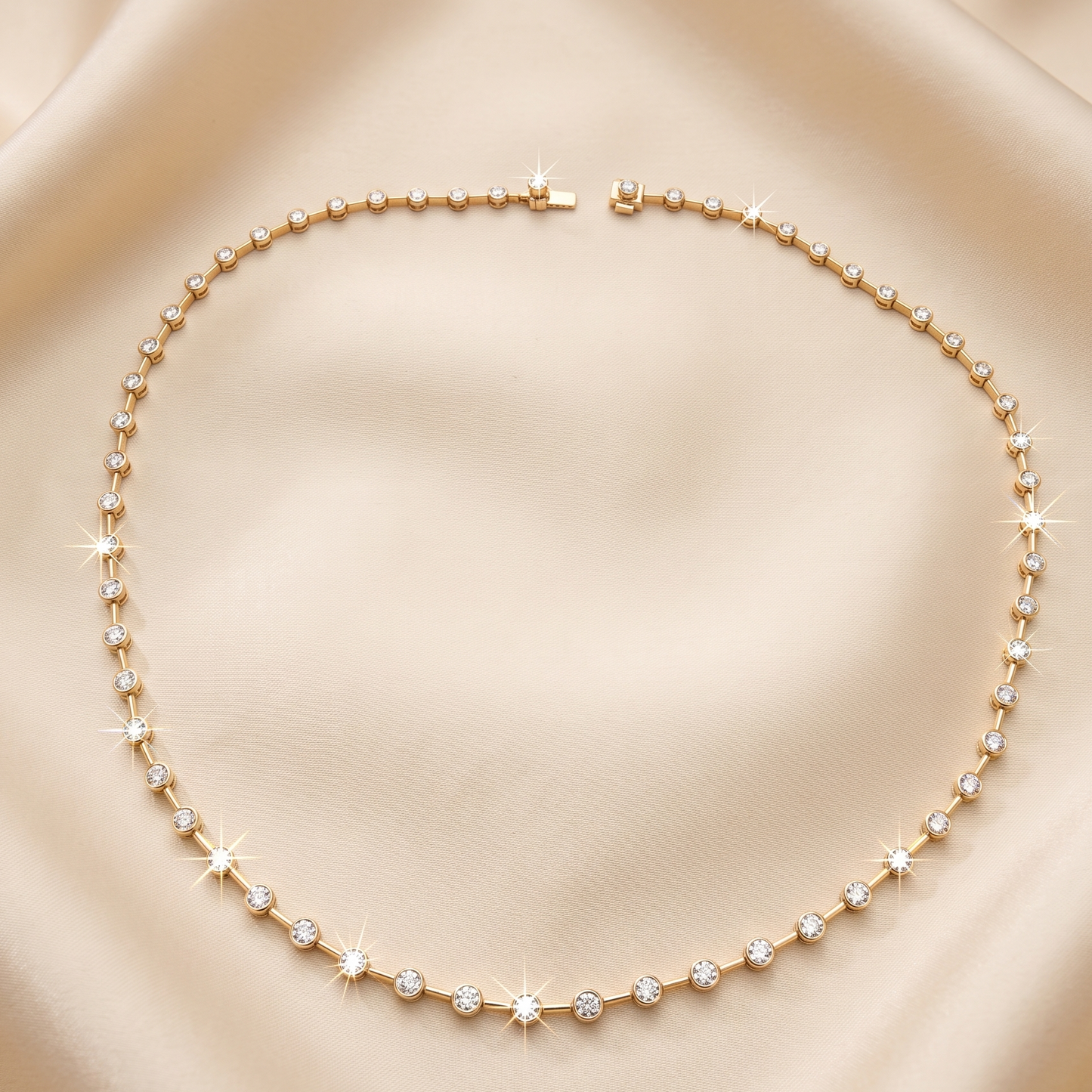 Bezel Bar Tennis Necklace