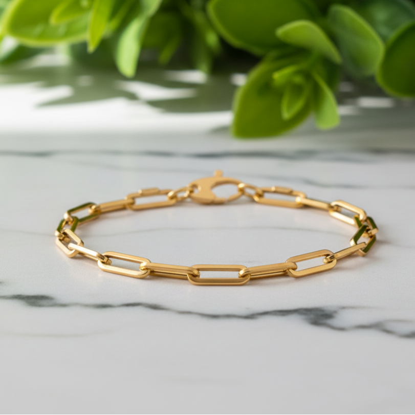 Paperclip Link Bracelet, 3.8MM