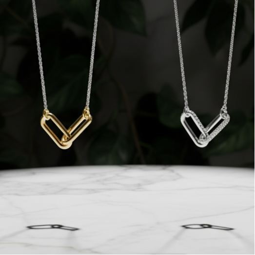 Paperclip Link Center Necklace