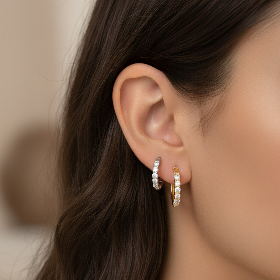 CZ Huggie Hoops