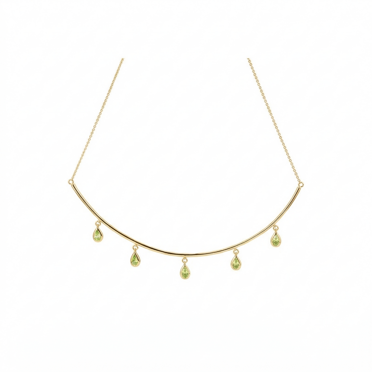 Pear Bezel Smile Necklace