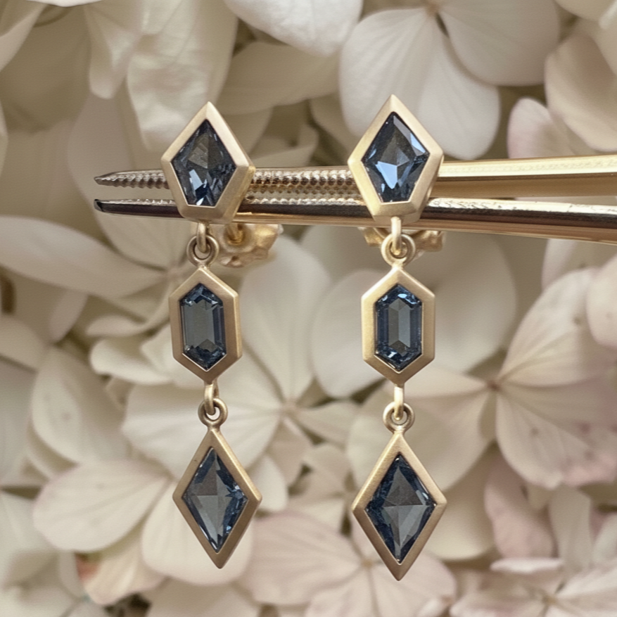 Spinel Geo Drop Earrings