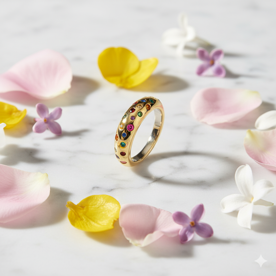 Scatter CZ Dome Ring