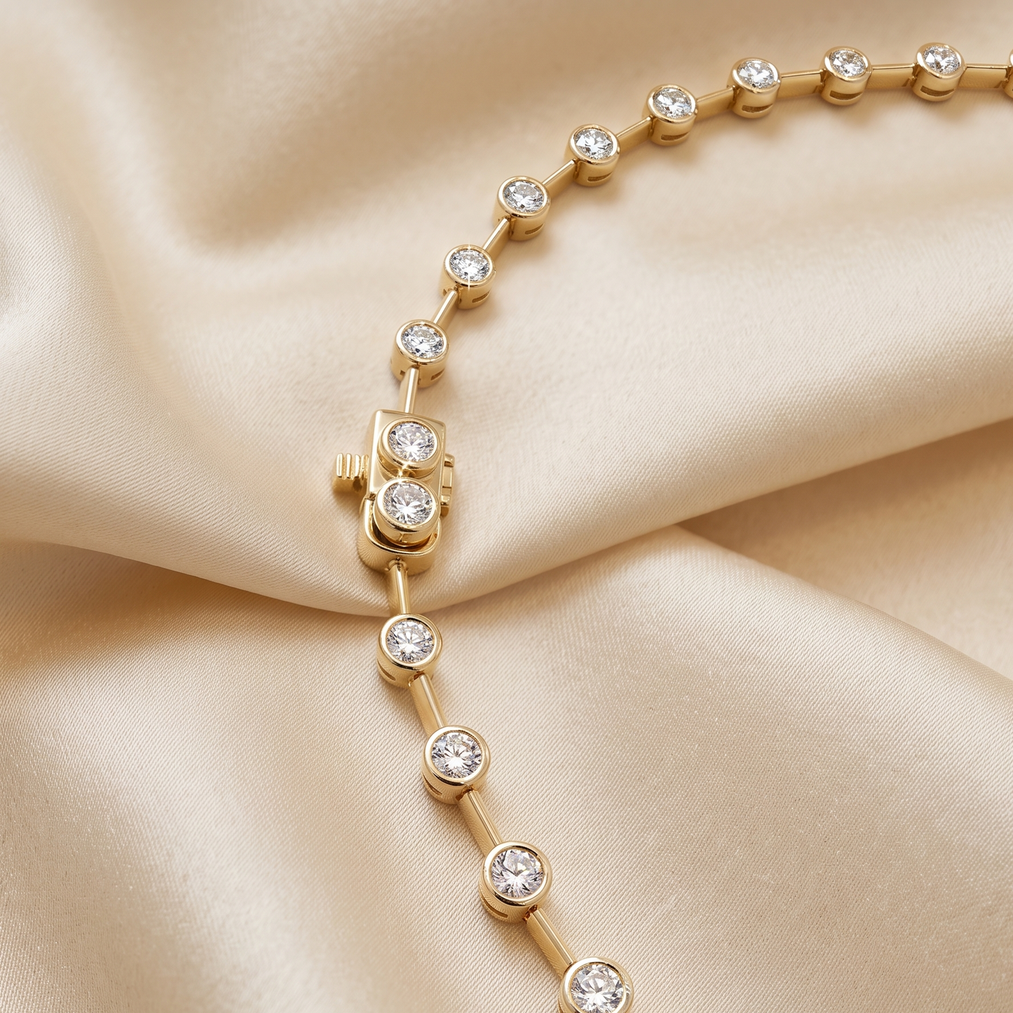 Bezel Bar Tennis Necklace