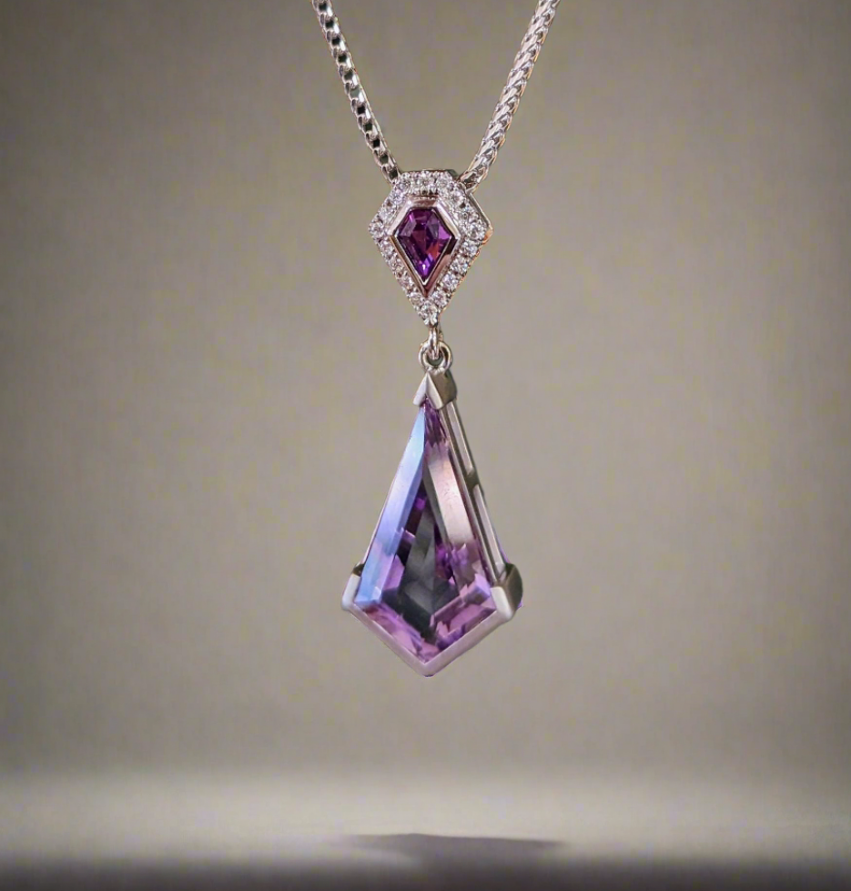 Amethyst and Pink Sapphire Pendant