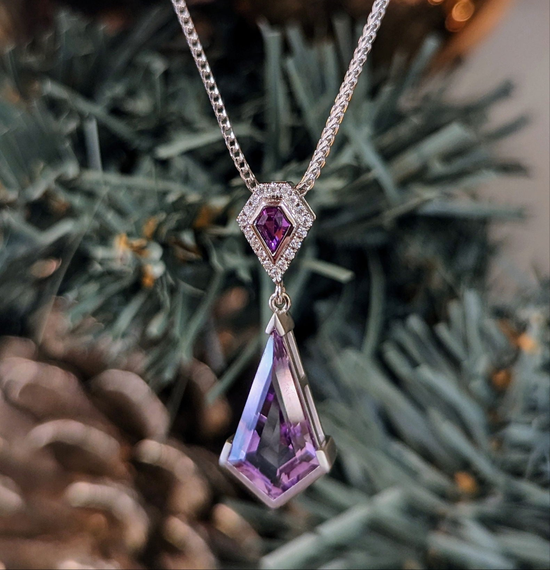 Amethyst and Pink Sapphire Pendant