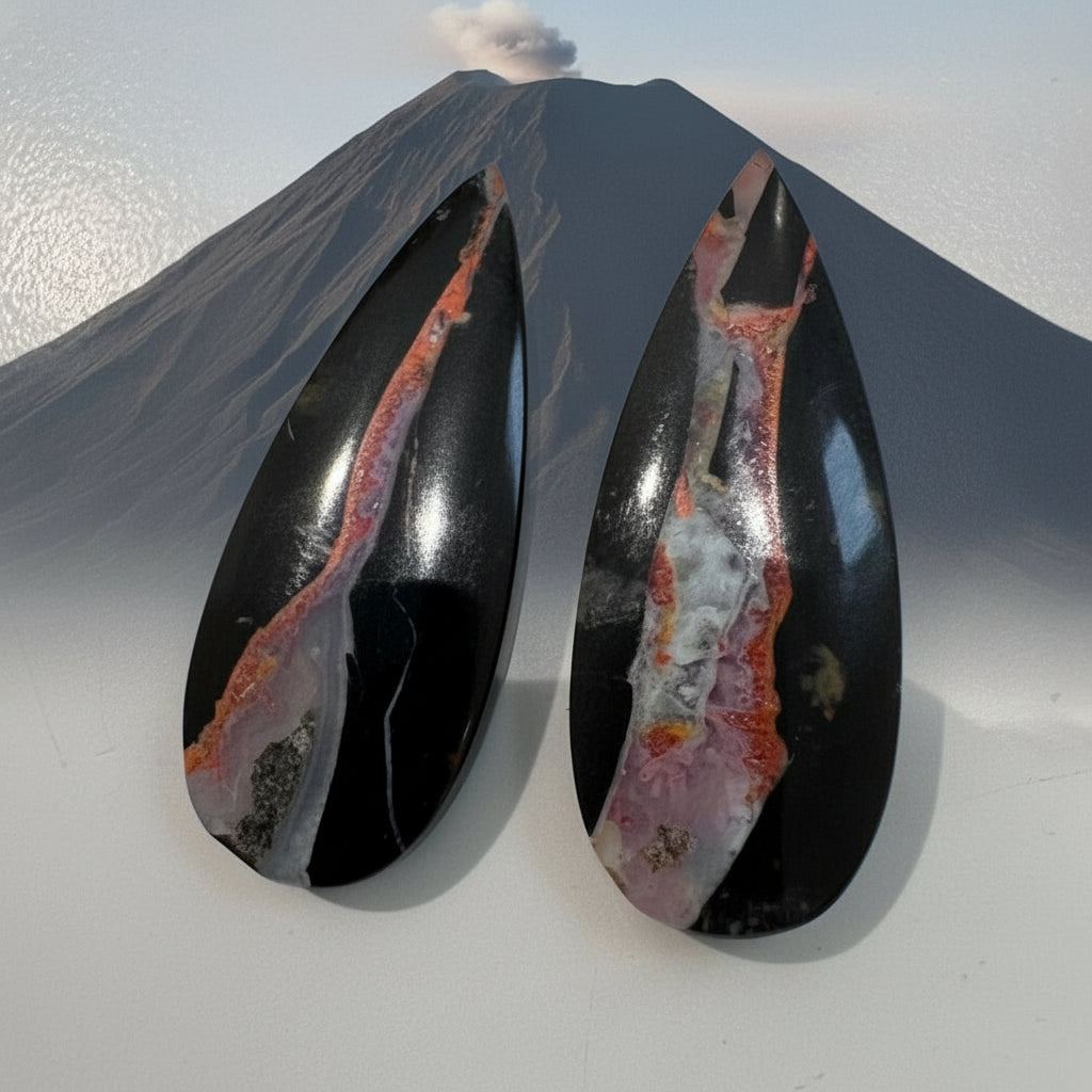 Flow Jasper Lava Flow Jasper pairs – Plumb Gold & Plumb Silver