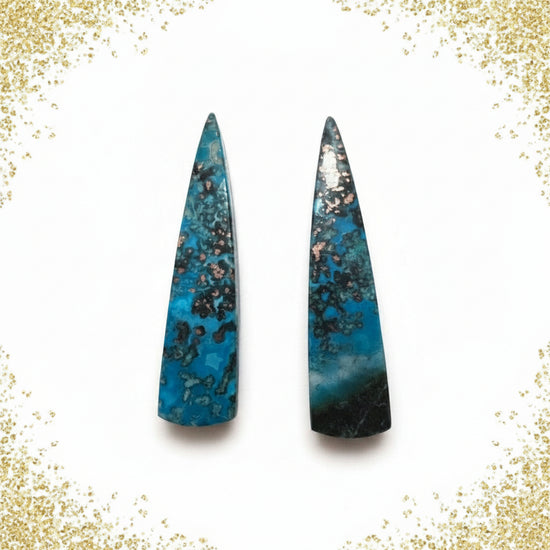 Confetti Chrysocolla Spear Pair