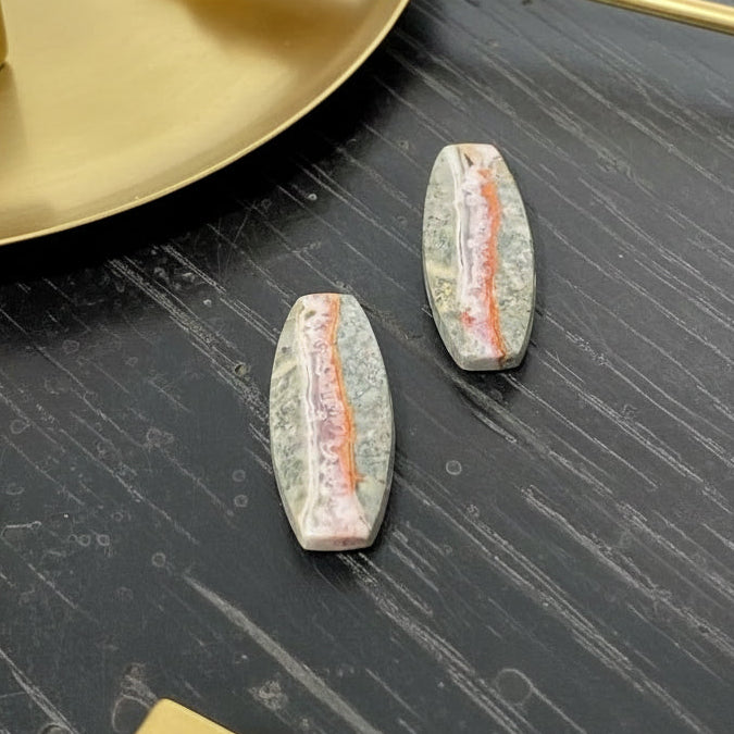 Flow Jasper Lava Flow Jasper pairs – Plumb Gold & Plumb Silver