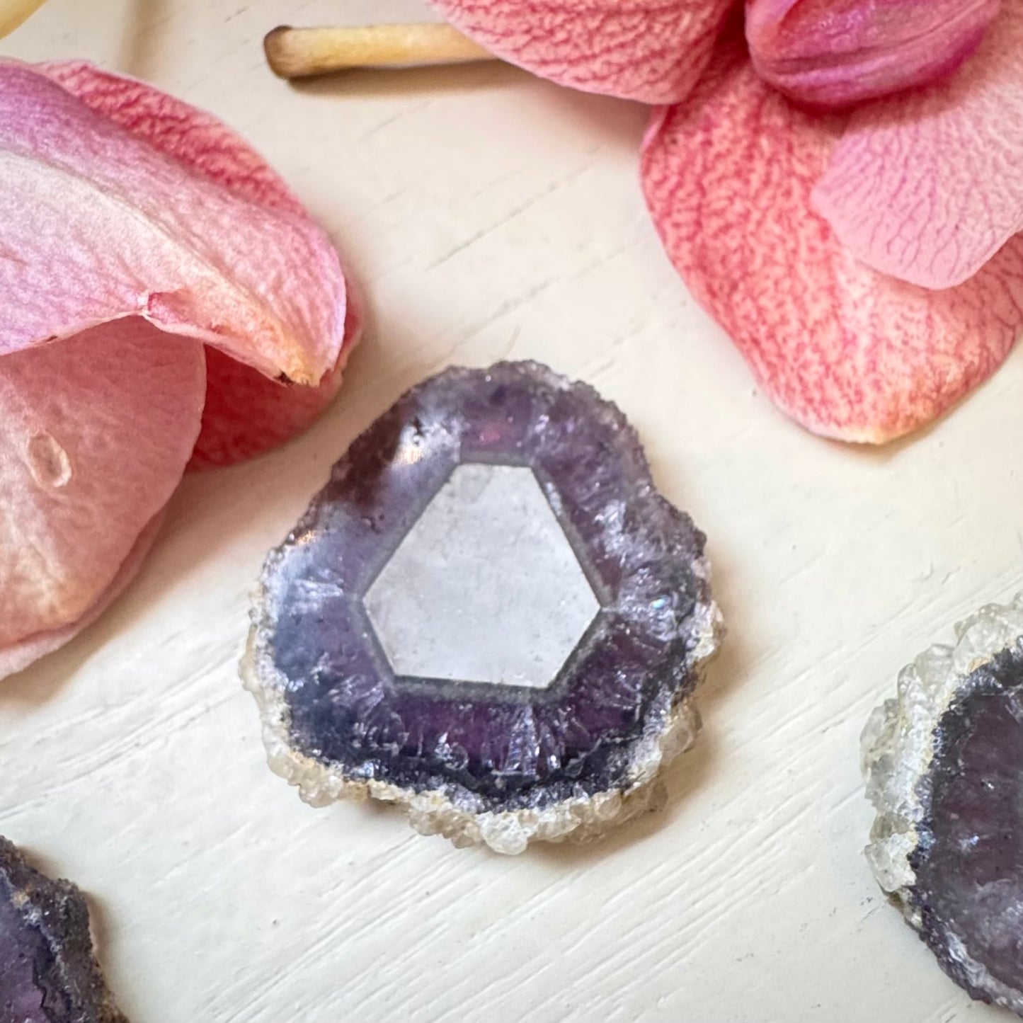 Rectangular Amethyst Calcite Slices