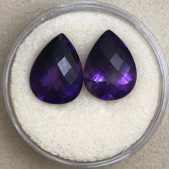 Pair of Amethyst Pear Cuts, 6.69ctw
