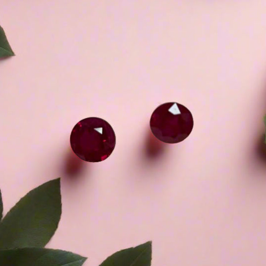 Round Ruby Pair
