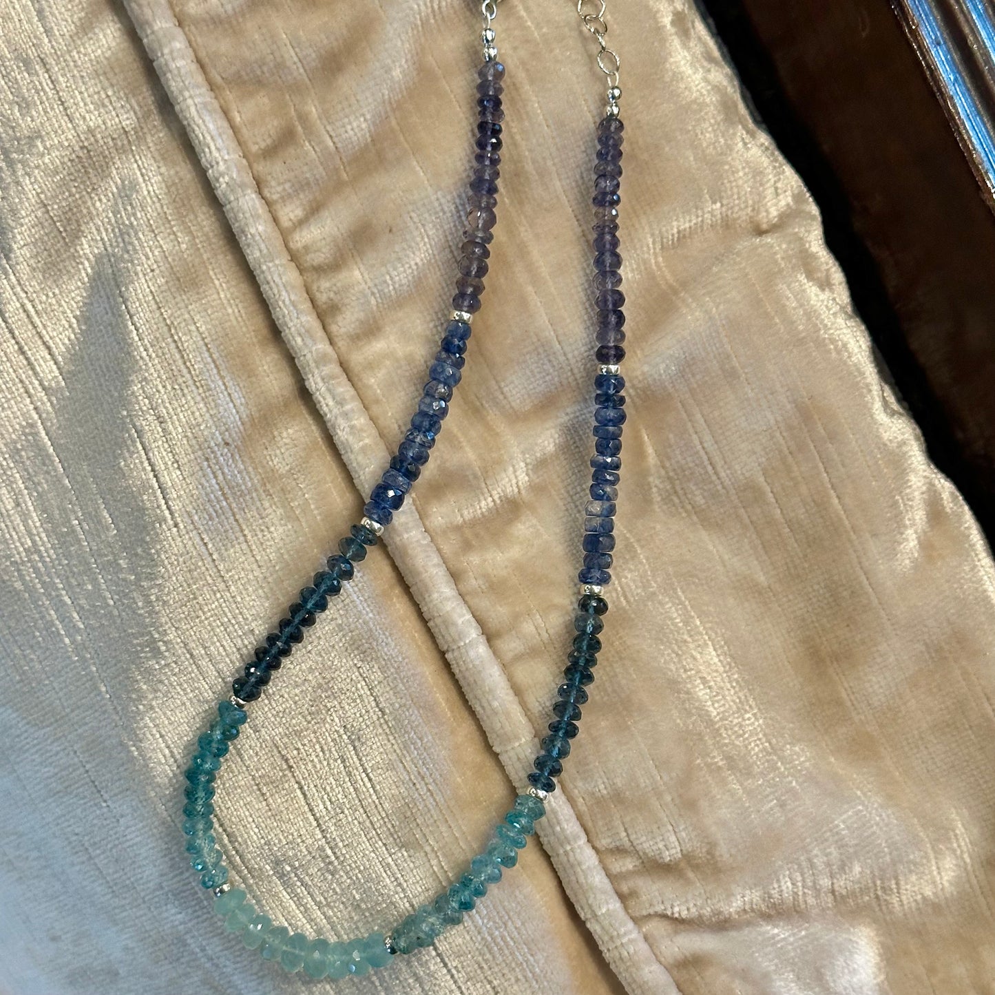 Faceted Blue Gemstone Ombre Necklace
