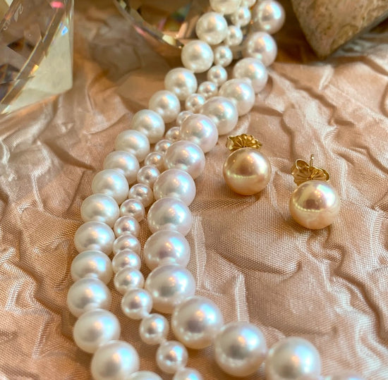 Pearl Button Studs, 8-8.5mm