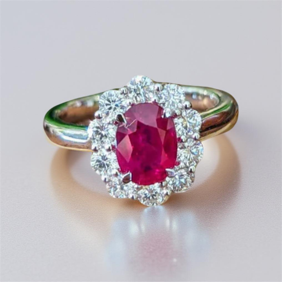 Zoma Color Ruby Halo Ring