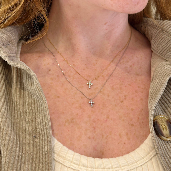 Dainty Diamond Cross Necklace
