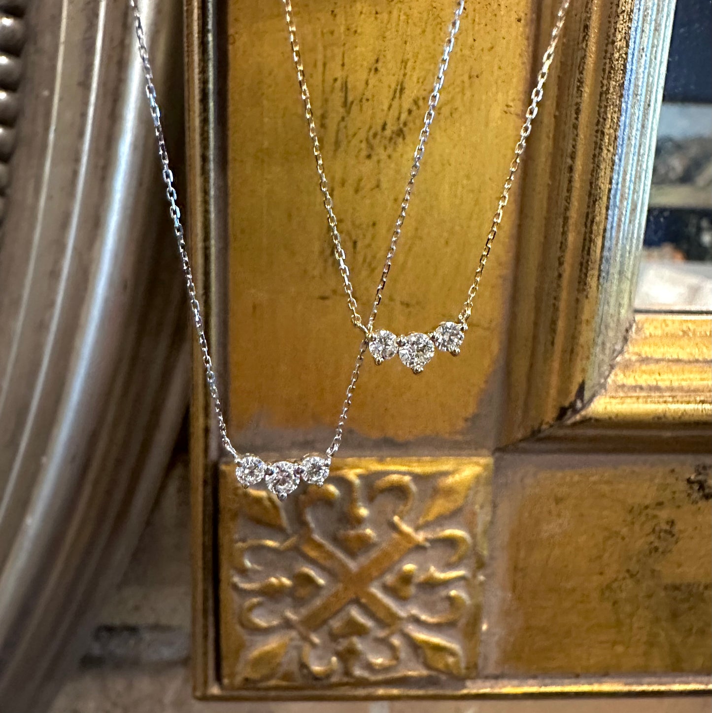 Three Stone Diamond Necklace